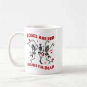 Roses Are Red Inside Im Dead Skeleton Valentines  Kaffeetasse (Links)