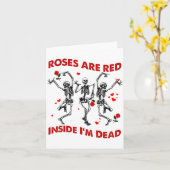Roses Are Red Inside Im Dead Skeleton Valentines Karte (Gelbe Blume)