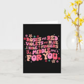 Roses Are Red The Middle Ones For You Retro Valen Karte (Gelbe Blume)