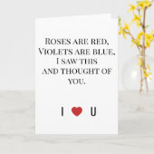 Roses Are Red Valentine's - I ♥ U Funny Romantic Karte (Gelbe Blume)