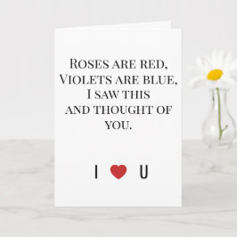 Roses Are Red Valentine's - I ♥ U Funny Romantic   Karte