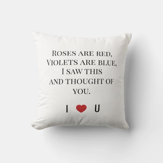 Roses Are Red Valentine's - I ♥ U Funny Romantic   Kissen (Vorderseite)
