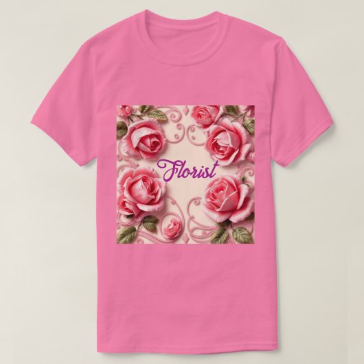 Roses Art Nouveau Florist T - Shirt (Design vorne)