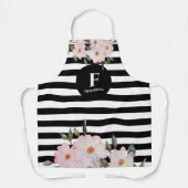Roses Ballerina Monogramm Streifen Schürze (Vorderseite)