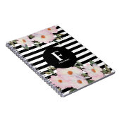 Roses Ballerina Streifen Monogramm Notizblock (Rechte Seite)