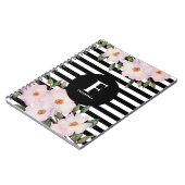 Roses Ballerina Streifen Monogramm Notizblock (Linke Seite)