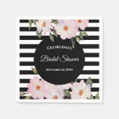 Roses Ballerina Streifen Monogramm Serviette (Vorderseite)