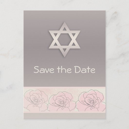 Roses Bat Mitzvah Save the Date Postkarte (Vorderseite)