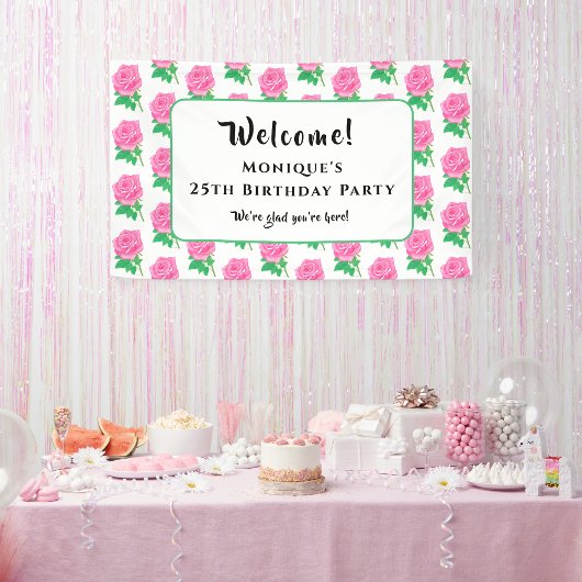 Roses Birthday Banner