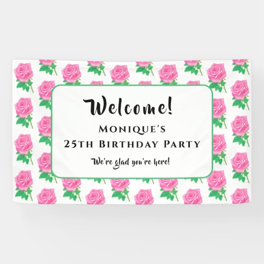 Roses Birthday Banner (Horizontal)