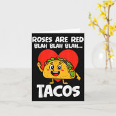 Roses Blah Tacos Funny Valentines Food Lover Men W Karte (Gelbe Blume)