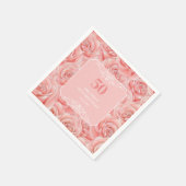 Roses Blossom Floral 50 Geburtstag Serviette (Ecke)
