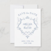 Roses Blue Crest Wedding Save The Date (Vorderseite)