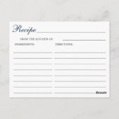 Roses Blue Wood Brautparty Rezept Card Postkarte (Rückseite)