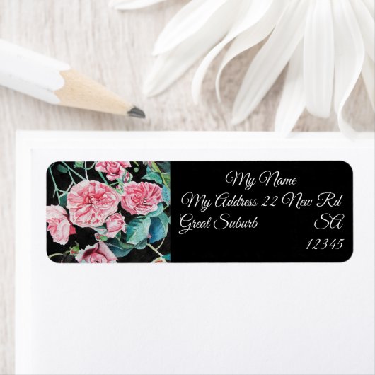 Roses Blume Rücksendeadressen-Aufkleber (Insitu)