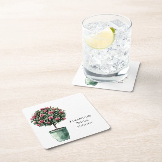 Roses Blumenbaum Brautparty Rechteckiger Pappuntersetzer (Vor Ort)