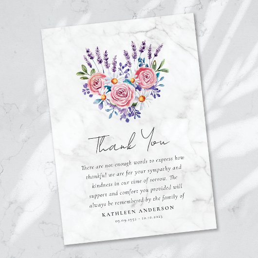 Roses Blumenbeerdigung Beileid Dankeskarte