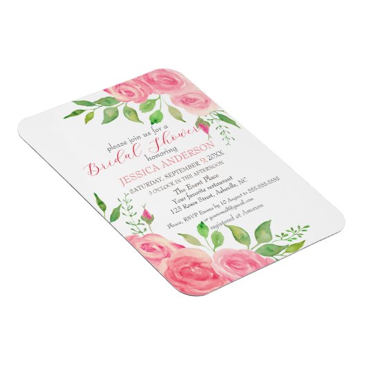Roses Blumendusche Einladung Magnet (Rechte Seite)