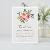 Roses Blumengebäck Beileid Beerdigung Foto Dankeskarte (Stehend Vorderseite)