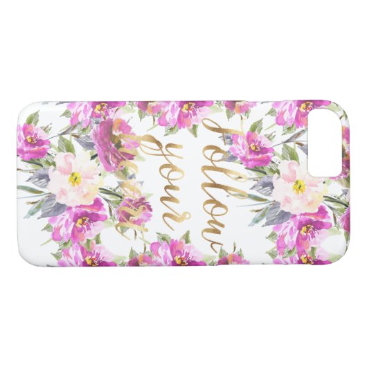 Roses Blumengoldverzierung Case-Mate iPhone Hülle (Rückseite (Horizontal))