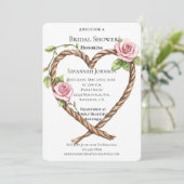 Roses Blumenherz Südwesten Brautparty Einladung (Stehend Vorderseite)