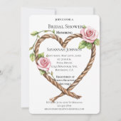 Roses Blumenherz Südwesten Brautparty Einladung (Vorderseite)