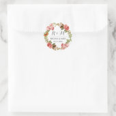 Roses Blumenkraut-Monogram-Frühjahrssonne Runder Aufkleber (Tasche)