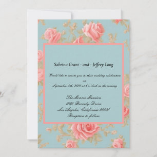 Roses Blumenmuster Einladung