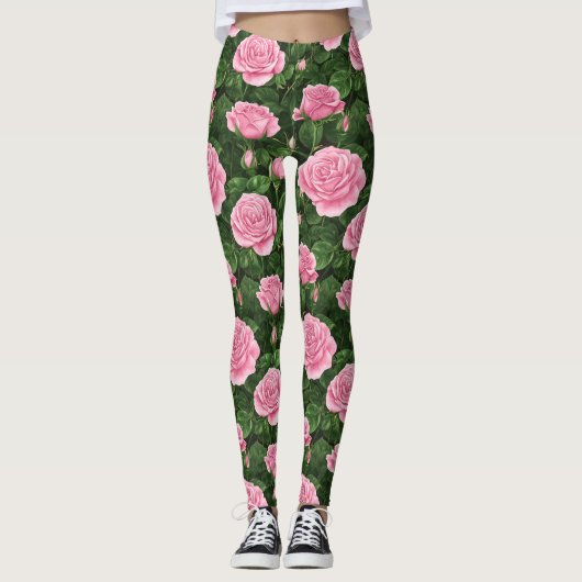 Roses Blumenmuster Leggings (Vorderseite)