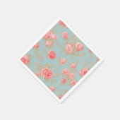 Roses Blumenmuster Serviette (Ecke)