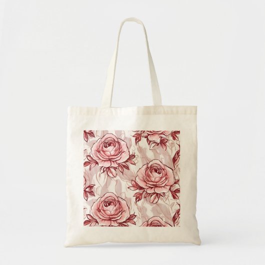 Roses Blumenmuster Tragetasche (Vorne)
