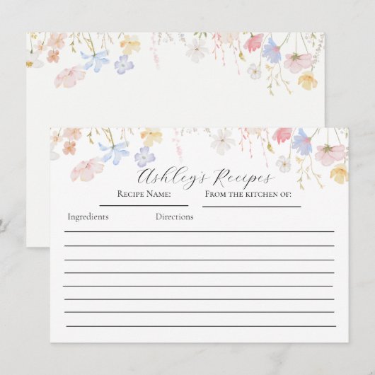 Roses Blumenrezeptkarten (Vorne/Hinten)