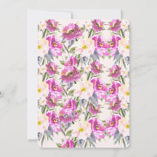 Roses Blumenspülung Dusche Einladung (Rückseite)