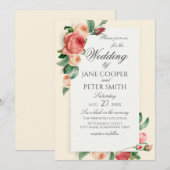 Roses bouquet floral Wedding Invitation Einladung (Vorne/Hinten)