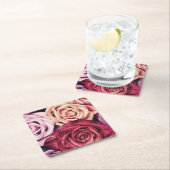 Roses Bouquet Foto Rechteckiger Pappuntersetzer (Vor Ort)