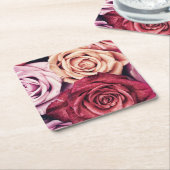 Roses Bouquet Foto Rechteckiger Pappuntersetzer (angewinkelt)