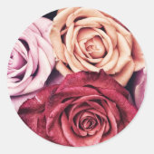 Roses Bouquet Foto Runder Aufkleber (Vorderseite)