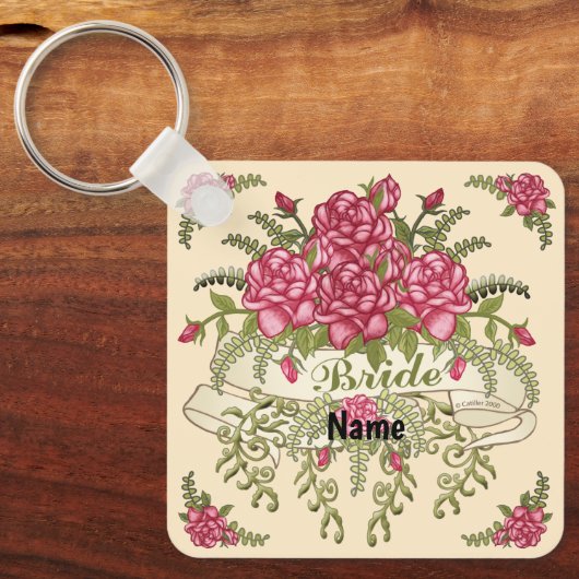 Roses Braut Hochzeitsanhänger Schlüsselanhänger (Vorderseite)