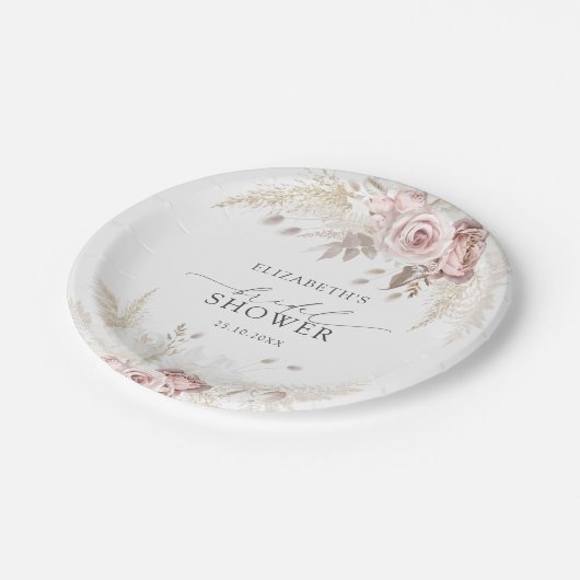 Roses Brautparty Roses Pappteller (Schrägansicht)