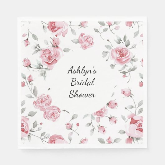 Roses Brautparty Serviette (Vorderseite)