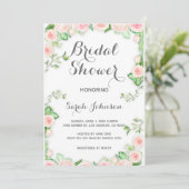 Roses Bridal Dusche Einladung (Stehend Vorderseite)