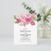 Roses Bridal Dusche Einladung Postkarte (Stehend Vorderseite)