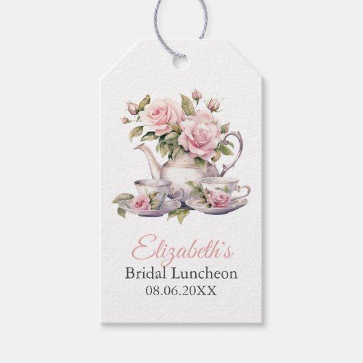 Roses Bridal Luncheon Teezeremonie Set Geschenk Ta Geschenkanhänger (Vorderseite)