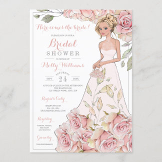 Roses Bride Brautparty Einladung