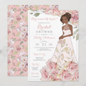 Roses Bride Brautparty Einladung (Vorne/Hinten)