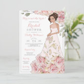 Roses Bride Brautparty Einladung (Stehend Vorderseite)