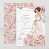 Roses Bride Brautparty Einladung (Vorne/Hinten)