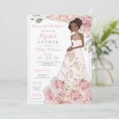 Roses Bride Brautparty Einladung (Stehend Vorderseite)