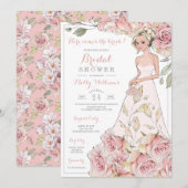 Roses Bride Brautparty Einladung (Vorne/Hinten)