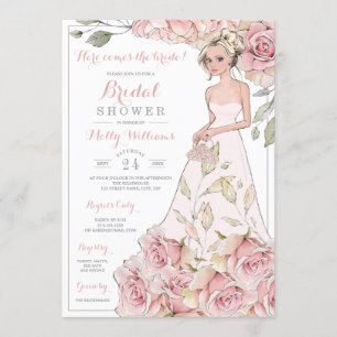 Roses Bride Brautparty Einladung